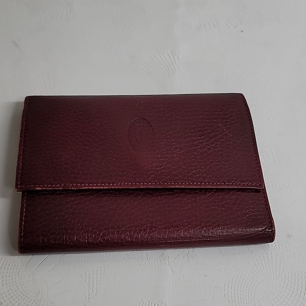 CARTIER MUST CLASP TRI-FOLD WALLET CLASP CLOSURE COMPACT WALLET - Picture 4 of 9